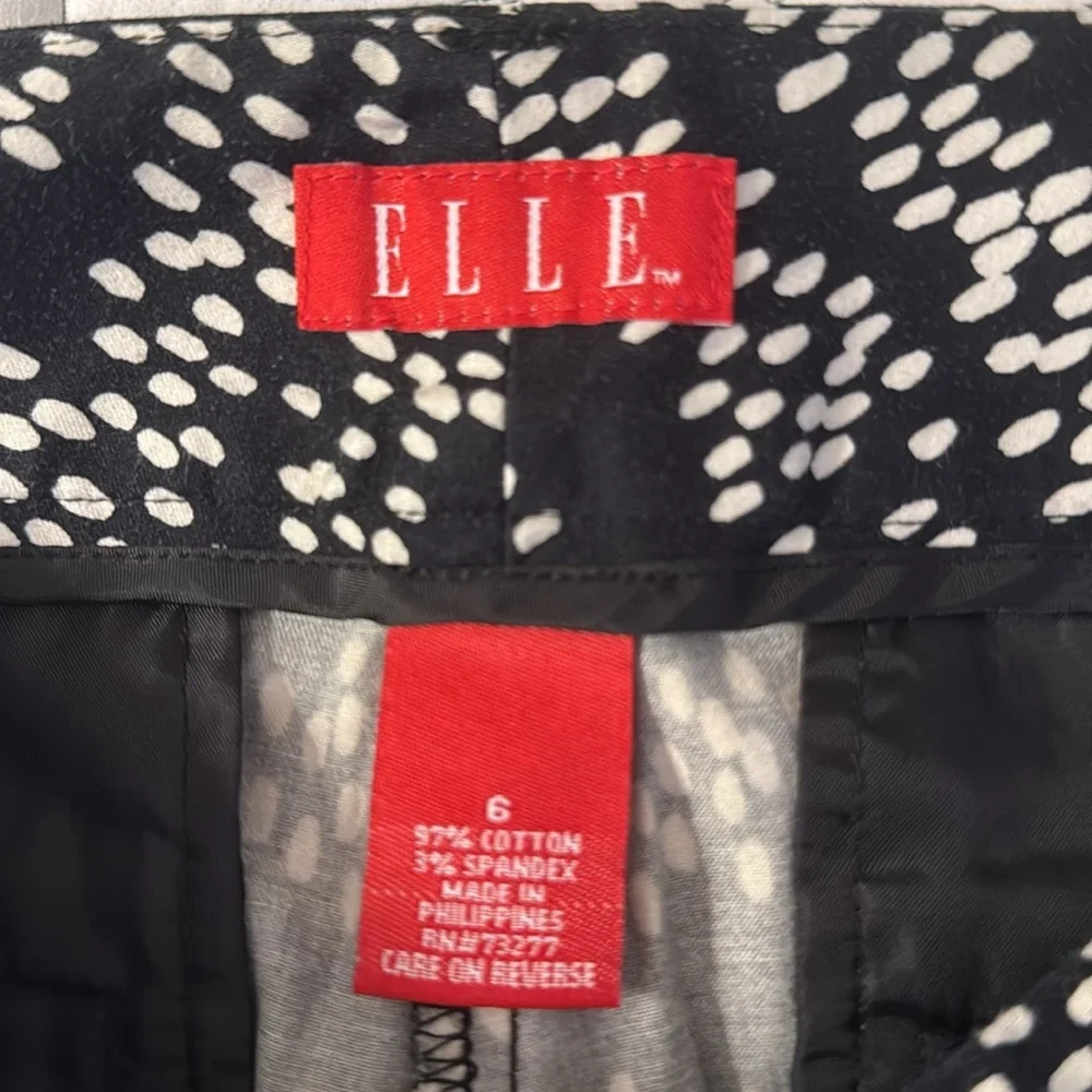 Elle Black and White Patterned Cuffed Shorts-6